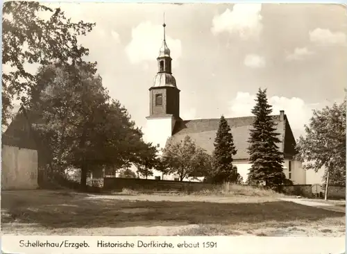 Schellerhau i.Erzgeb., Historische Dorfkirche erbaut 1591 -501424
