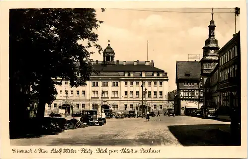 Eisenach, Adolf-Hitler-Platz - Blick zum Schloss und Rathaus -518508