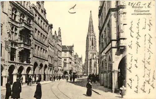 Münster i. W., Prinzipalmarkt und Lambertikirche -517970
