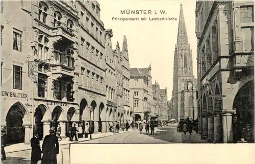 Münster i. W., Prinzipalmarkt und Lambertikirche -518008