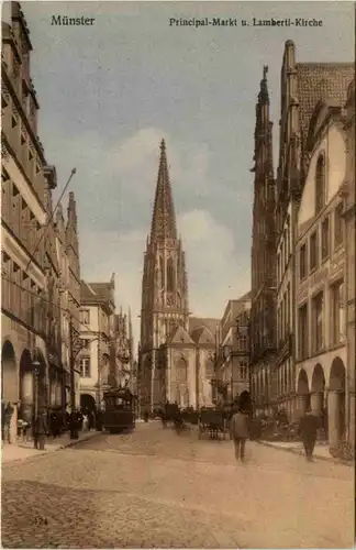 Münster i. W., Prinzipalmarkt und Lambertikirche -517666