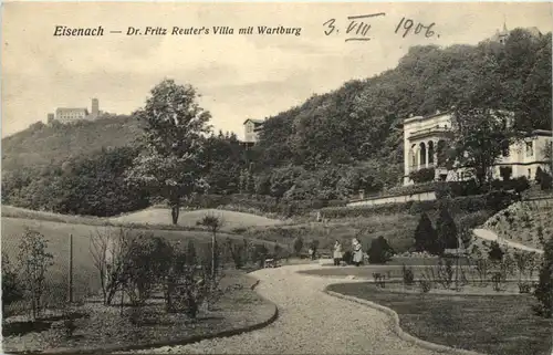 Eisenach, Dr. Fritz Reuters Villa m. Wartburg -516578