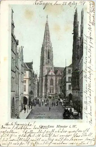 Münster i. W., Prinzipalmarkt und Lambertikirche -517686