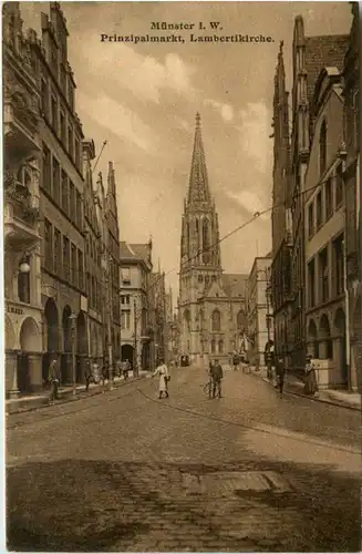 Münster i. W., Prinzipalmarkt und Lambertikirche -517724