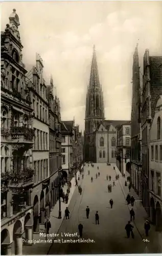 Münster i. W., Prinzipalmarkt und Lambertikirche -517800