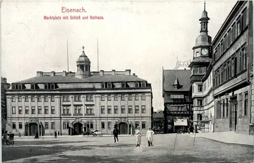Eisenach, Marktplatz mit Schloss und Rathaus -518504