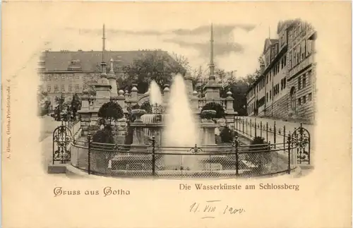 Gruss aus Gotha, Die Wasserkünste am Schlossberg -518288