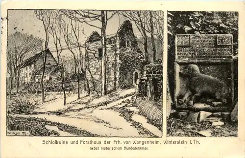 Waltershausen in Thüringen, Winterstein, Schlossruine und Forsthaus -518602