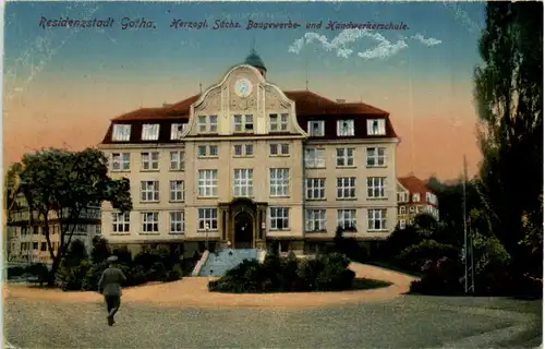 Gotha - Baugewerbe und Handwerkerschule - Feldpost Landsturm Langensalza -626500