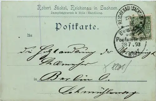 Reichenau in Sachsen - Dampfsägewerk Jäckel 1893 - Schlesien -627004