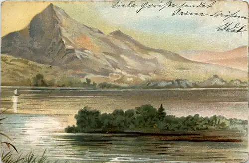 Künstlerkarte gelaufen in Wollstein Posen -626098