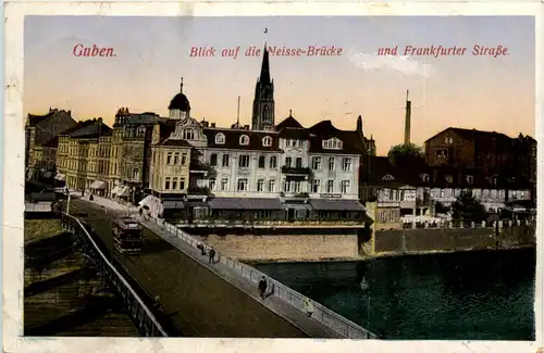 Guben - Neisse Brücke und Frankfurter Strasse -626800