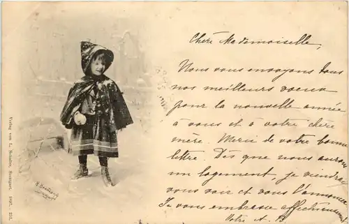 Kind Künstlerkarte gelaufen in Strassburg Ruprechtsau -626142