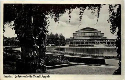 Breslau - Jahrhunderthalle mit Pergola -628154