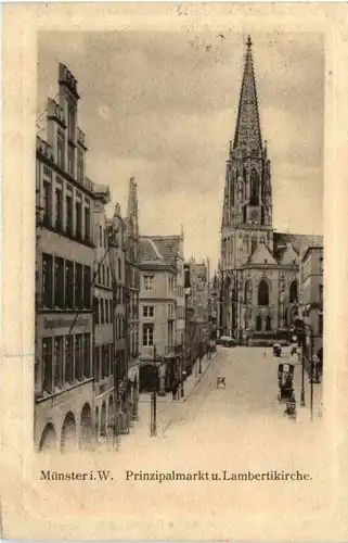 Münster i. W., Prinzipalmarkt und Lambertikirche -517952