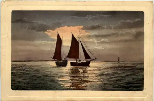 Segelboote - Feldpost Cüstrin - Feldart. Regiment 54 -626582