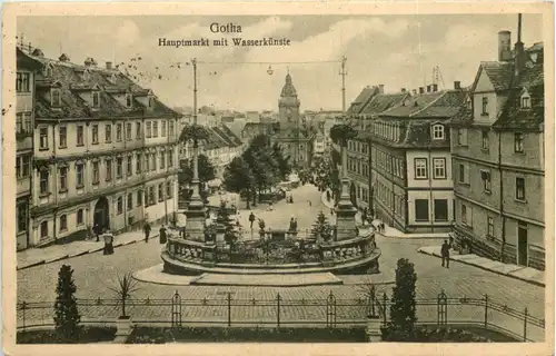 Gotha, Hauptmarkt mit Wasserkünste -518322