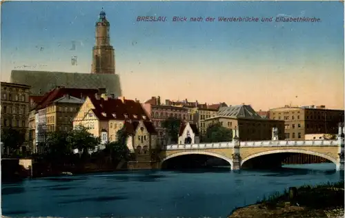 Breslau - Blick nach der Werderbrücke -627610