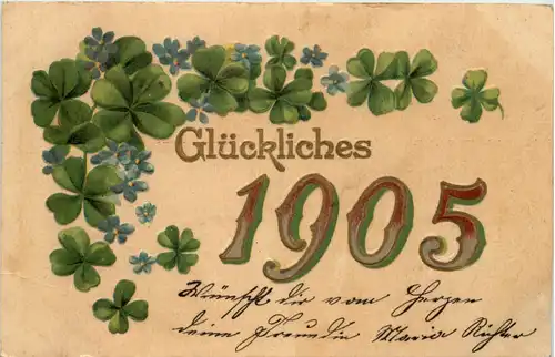 Neujahr Jahreszahl 1905 - Prägekarte -629370