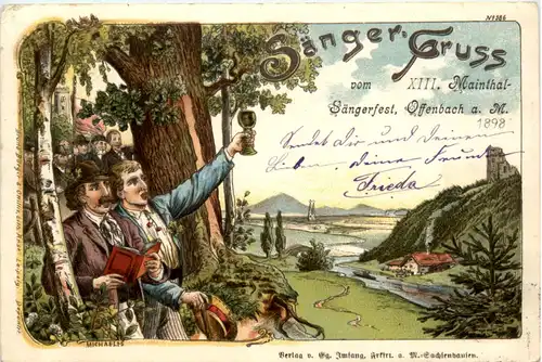 Offenbach - Sängerfest 1898 - Litho -493724