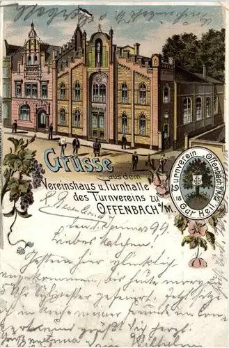 Offenbach - Vereinshaus und Turnhalle des Turnvereins - Litho -493744