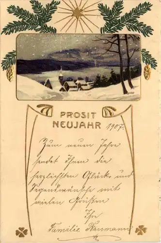 Neujahr - Prägekarte -629732