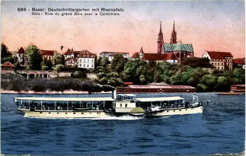 Basel, Deutschrittergarten mit Rheinpfalz -391744