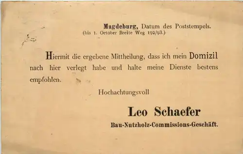 MAgdeburg - Bau Nutzholz Commisions Geschäft -629296