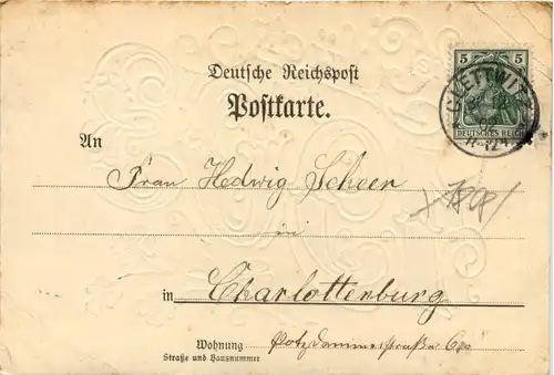 Neujahr - Jahreszahl 1903 - Prägekarte gelaufen in Clettwitz -629336