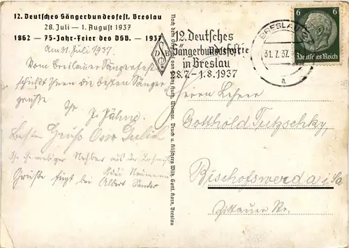 Breslau - Jahrhunderthalle - Sängerbundfest 1937 -629416