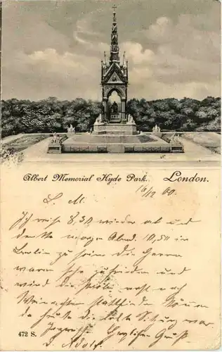 London - Albert Memorial Hyde Park 1900 -629436