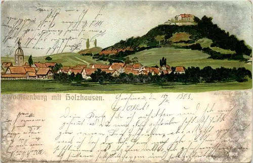 Wachsenburg mit Holzhausen - Litho -628970