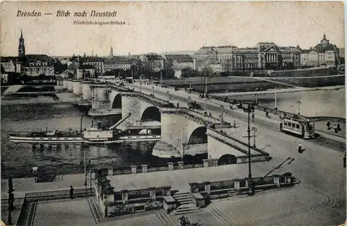Dresden, Blick nach Neustadt - Friedrich-August-Brücke -518784