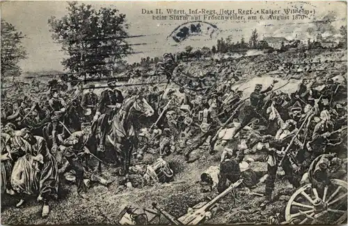 2. Württemb. Infanterie Regiment beim Sturm auf Fröschweiler 1870 -629094