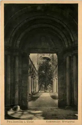 Thüringen, Klosterruine Paulinzella,, Westportal -518964