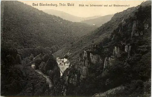 Bad Blankenburg, Blick in das Schwarzatal und auf Weidmannsheil -519634
