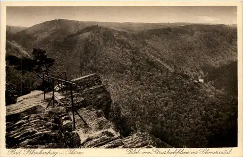 Bad Blankenburg, Blick vom Griesbachfelsen ins Schwarzatal -519644