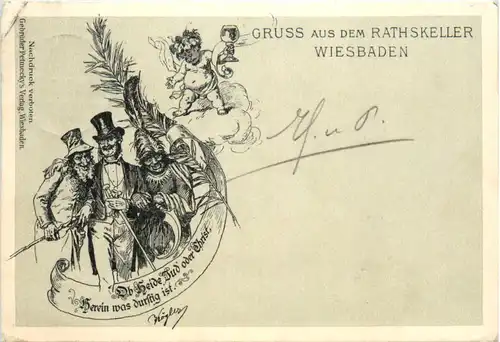 Wiesbaden, Gruss aus dem Ratskeller -393150