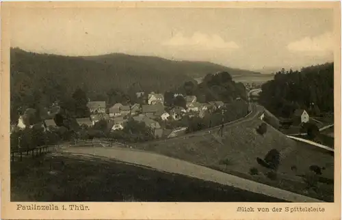 Thüringen, Klosterruine Paulinzella,, Blick von der Spittelsleite -518962