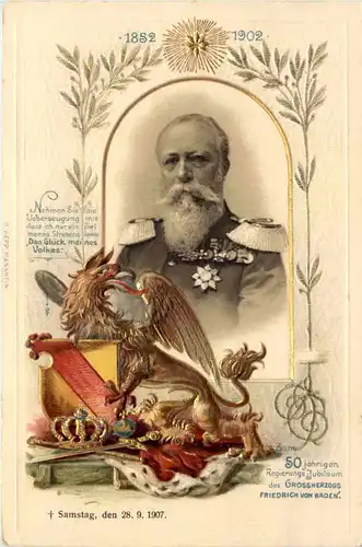 Friedrich - Grossherzog von Baden - Prägekarte -603116