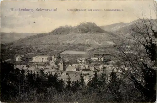 Bad Blankenburg, Gesamtansicht mit christl. Allianzhäusern -519670