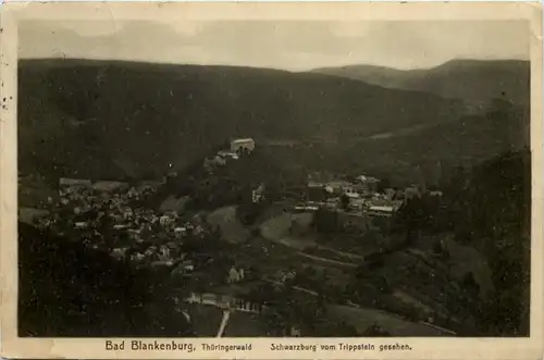 Bad Blankenburg, Schwarzburg vom Trippstein gesehen -519602