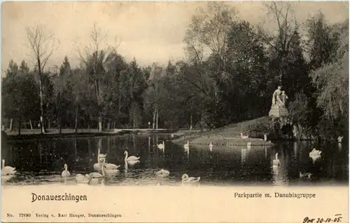 Donaueschingen, Parkpartie m. Danubiagruppe -519750