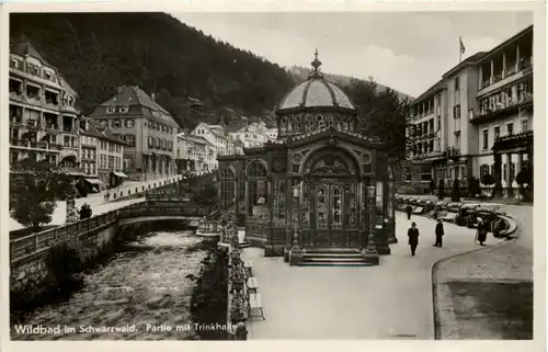 Wildbad, im Schwarzwald, Partie mit Trinkhalle -518632