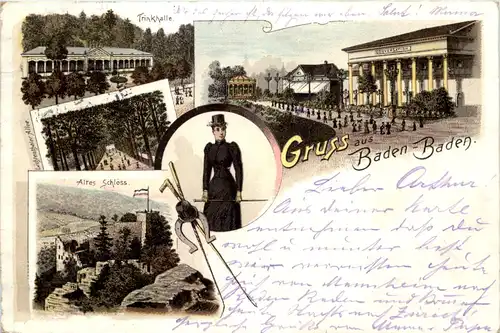Gruss aus Baen-Baden - Litho -603746