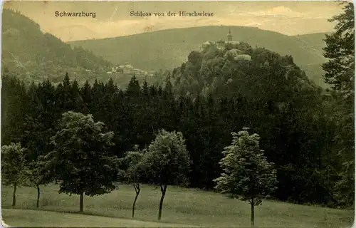 Schwarzburg i. Thür. Schloss von der Hirschwiese -518912