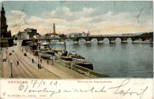 Dresden, Blick auf die Augustusbrücke -520076