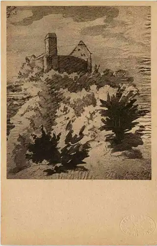 Die Wartburg, Handzeichnung von Goethe -520156