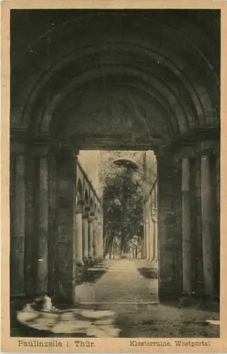 Paulinzella, Klosterruine, Westportal -519112