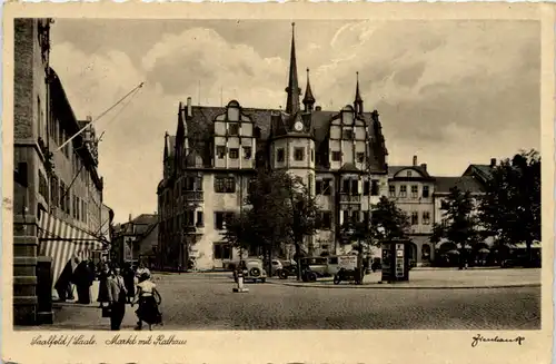 Saalfeld, Markt mit Rathaus -520542